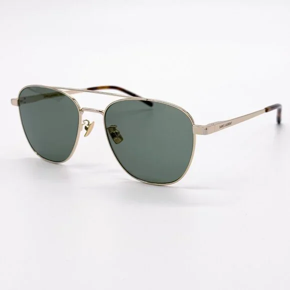 NEW SAINT LAURENT SL 531 011 GOLD GREEN UNISEX SUNGLASSES SAINT LAURENT SL531